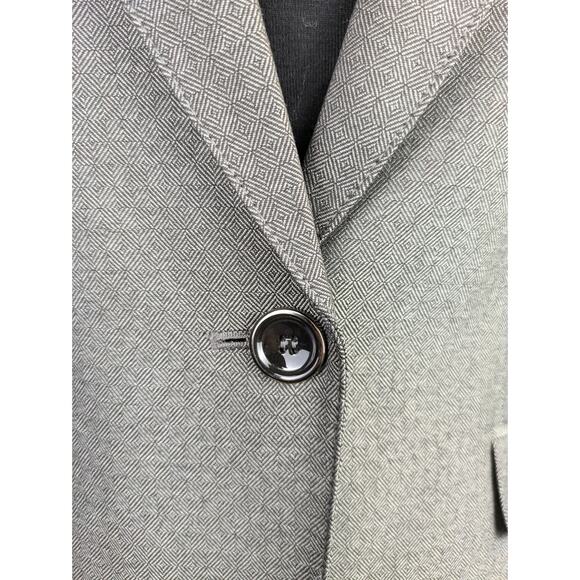 John Meyer Collection Blazer 10 Gray Check Notched Lapel Classic Preppy Career - Picture 8 of 12